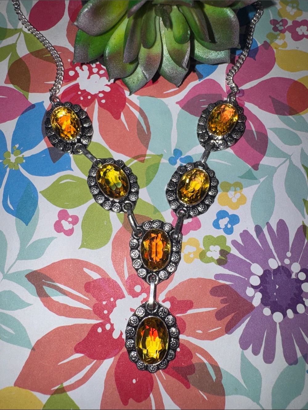 Citrine Silver Necklace